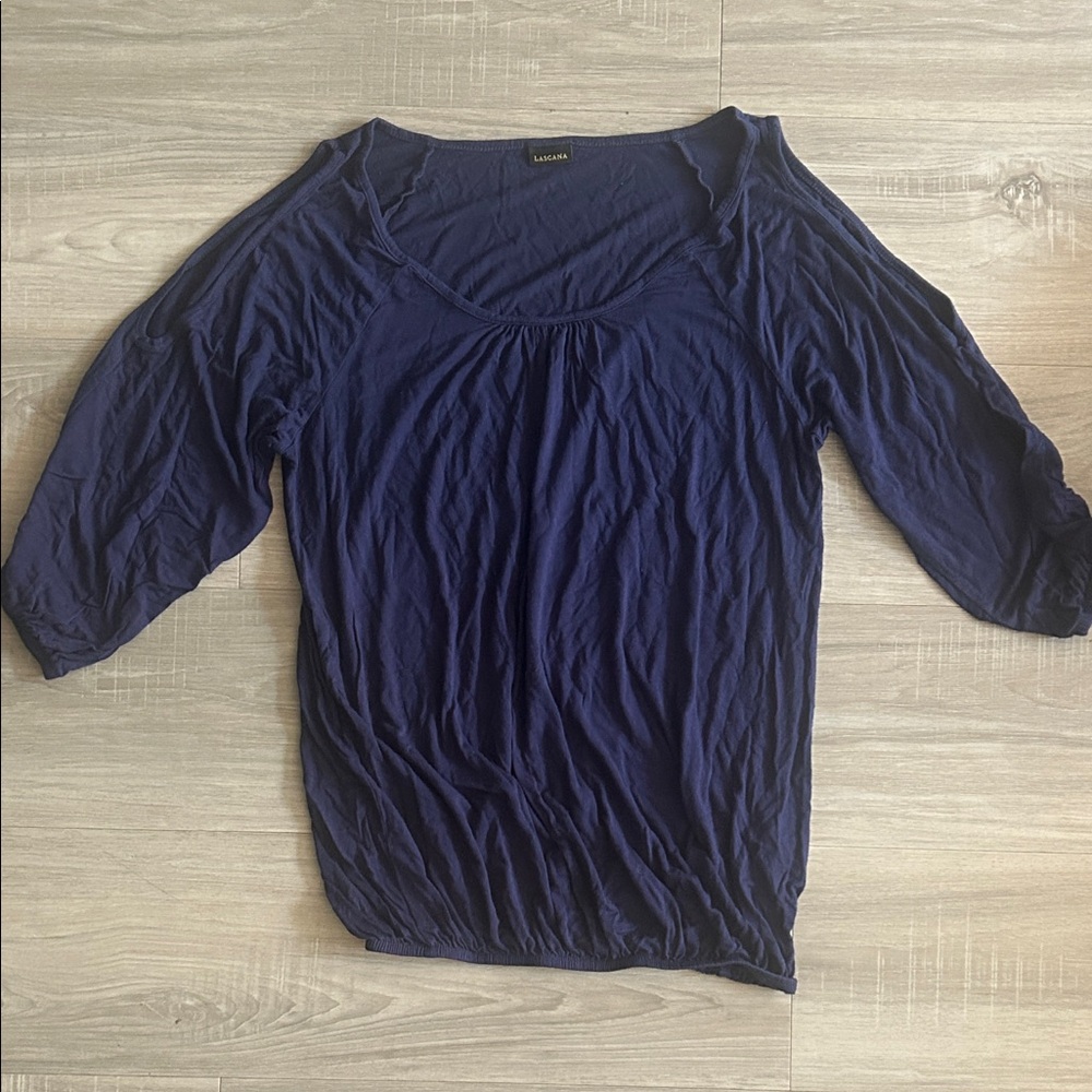 Casual Purple Scoop Neck Women's Top